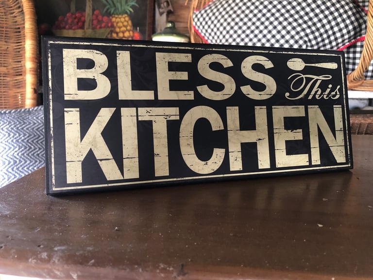 Bless This Kitchen wooden sign